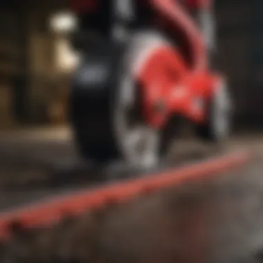 Close-Up of Cutting Blade Close-up view of Troy-Bilt Gas Powered Edger's cutting blade
