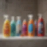 Selection of various tub and shower cleaners showcasing their packaging