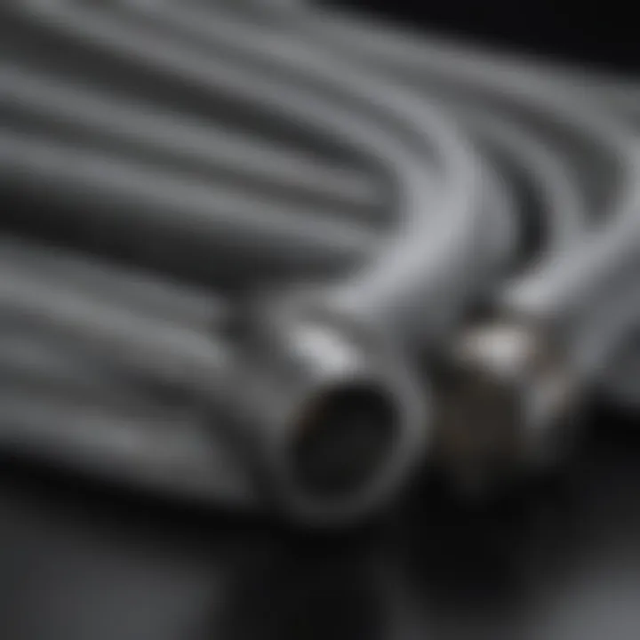 Different types of flexible conduit arranged for comparison.