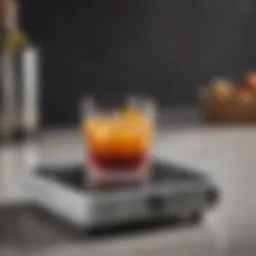 Elegant beverage warmer on marble tabletop