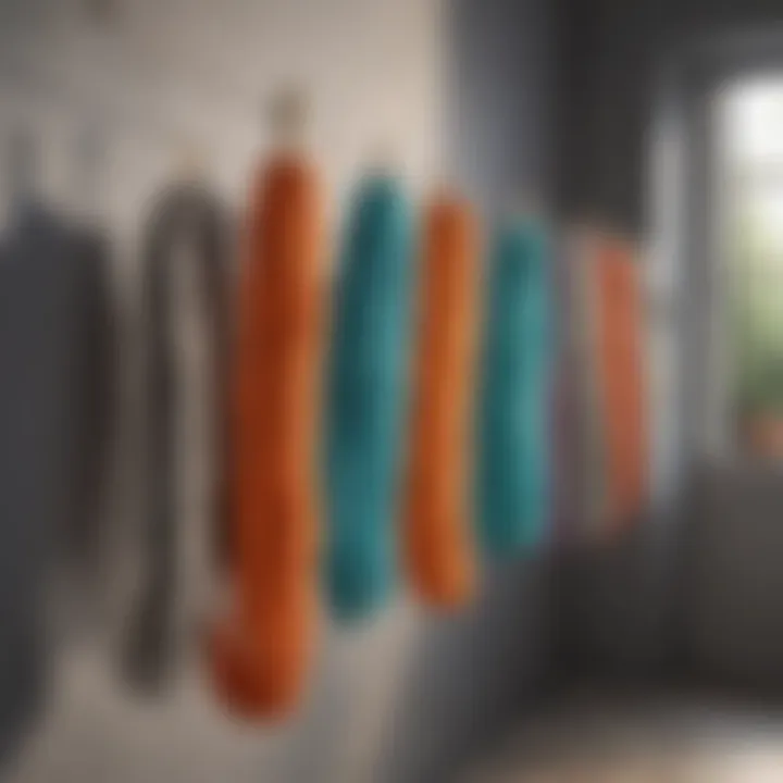 Various colors of clothesline rope displayed in a modern setting