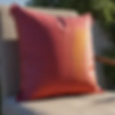 Outdoor cushion being transformed with dye
