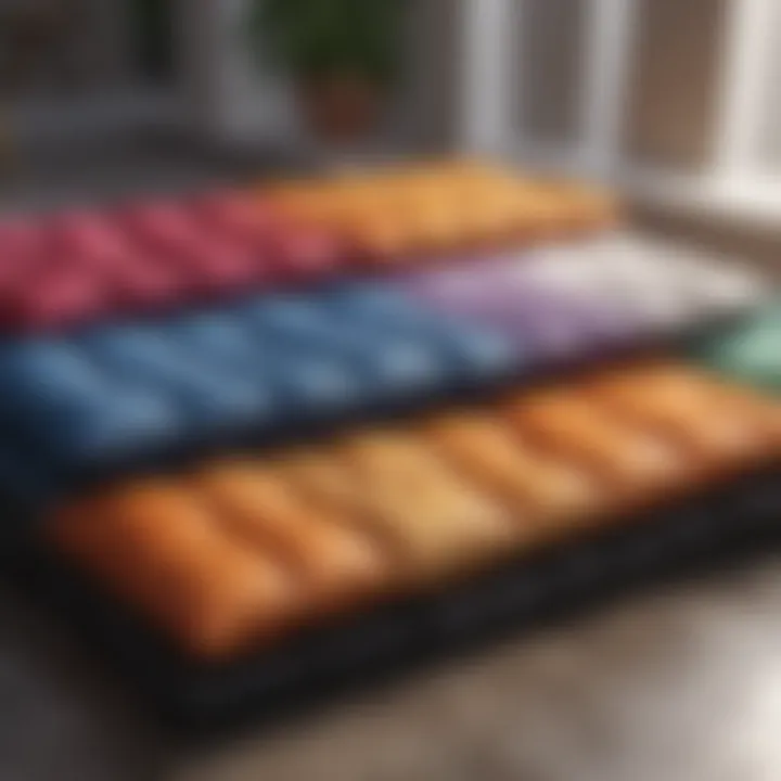 Selection of various dye options for outdoor cushions