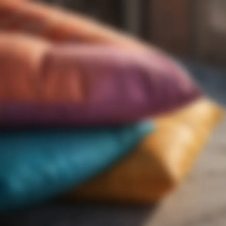 Outdoor cushions in vibrant colors after dyeing
