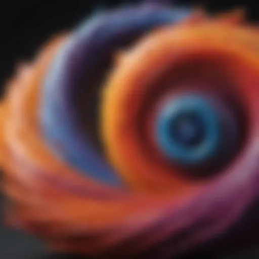 Vivid color dye swirling in motion