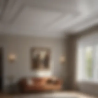 Professional painter showcasing flat ceiling paint application