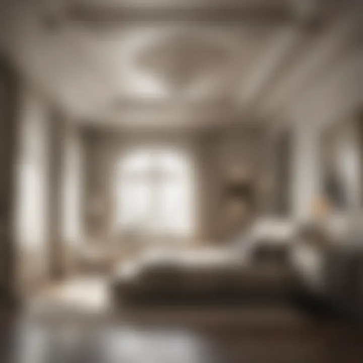 Luxurious flat ceiling paint finish in a modern interior