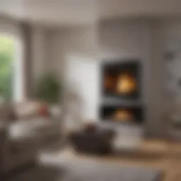 Elegant pellet fireplace in modern living room