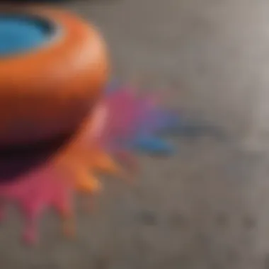 Vibrant Colors Achievable with Spray Paint on Concrete Finished concrete project showcasing vibrant spray paint colors