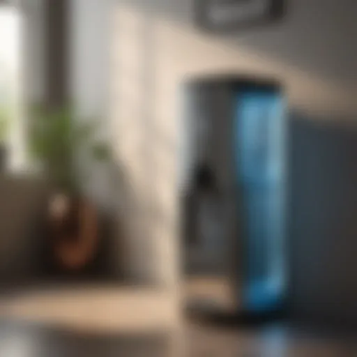Elegant water cooler dispenser in modern setting
