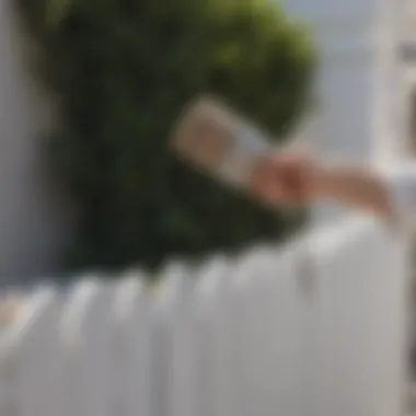 Elegant white fence paint dripping from a brush