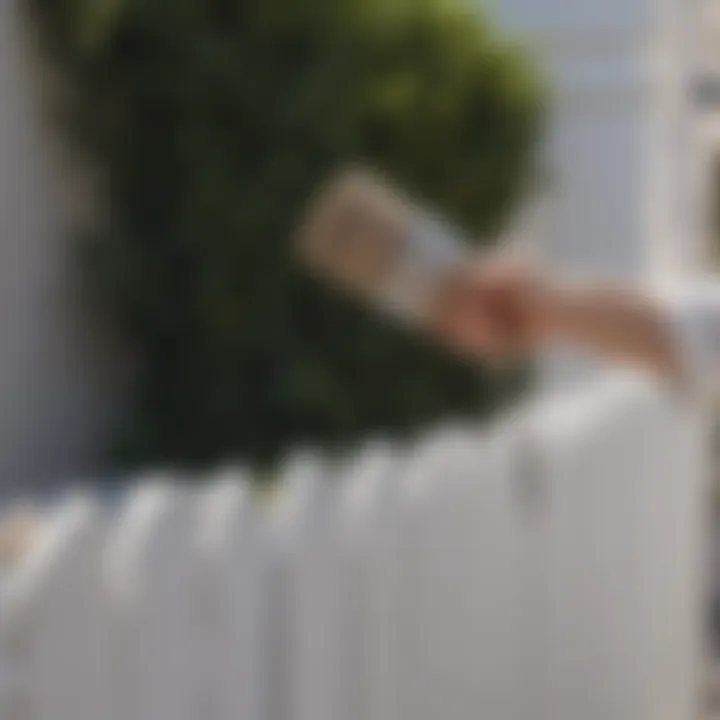 Elegant white fence paint dripping from a brush