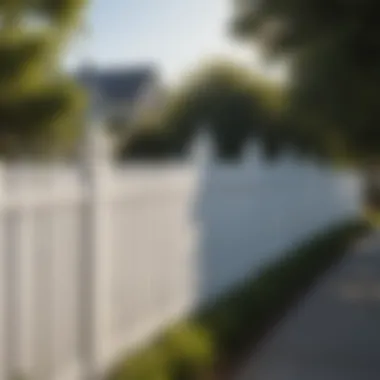 Beautifully painted white fence shining under the sun