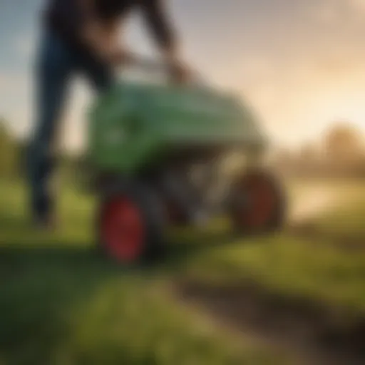 Grass Seed Spreader in Action