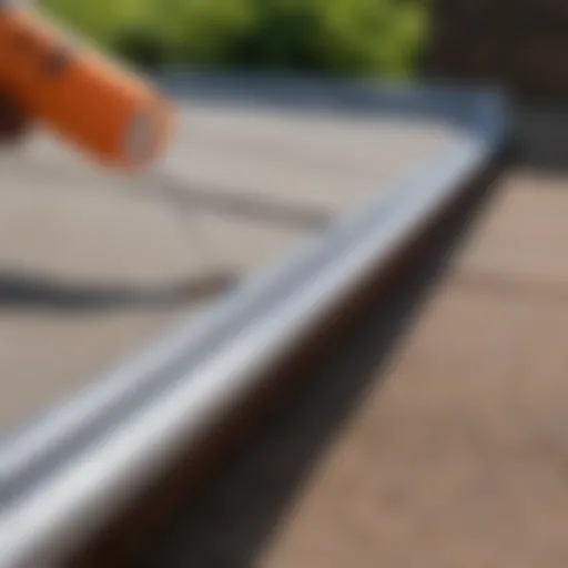 A depiction of a modern gutter sealant product