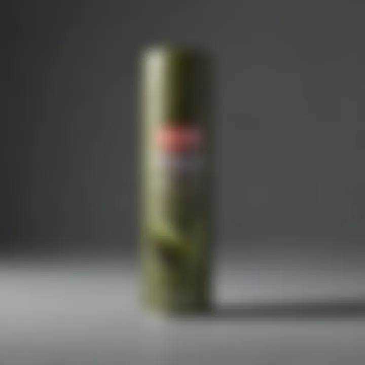 Vibrant olive green spray paint canister