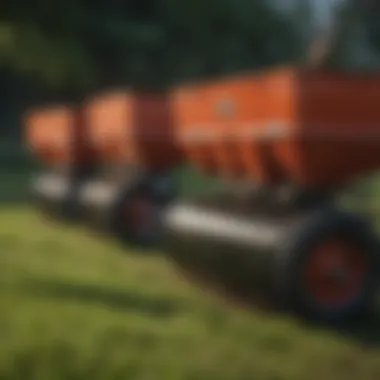 Comparison between different types of lawn seed spreaders showcasing their unique features