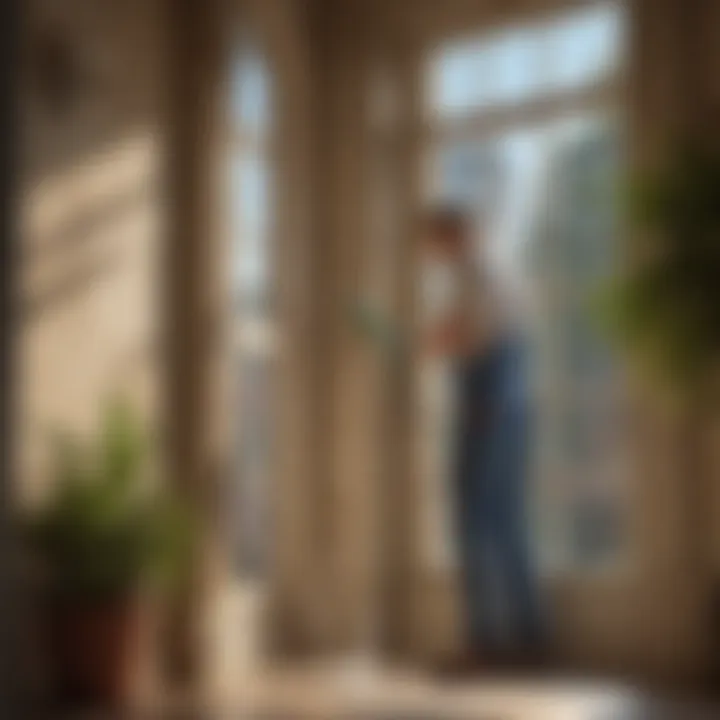 Applying eco-friendly window cleaning solution