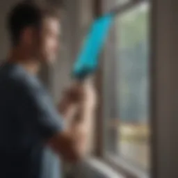 Technique for using squeegee for window washing