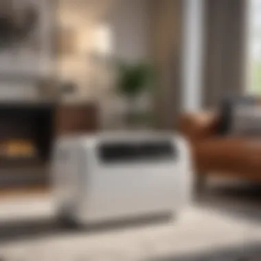 Elegant Portable AC Unit in Stylish Living Room Modern portable air conditioner unit in a stylish living room