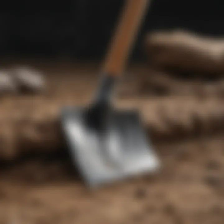 Small trench shovel with interchangeable blade options