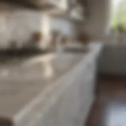 Elegant marble countertop in a modern kitchen