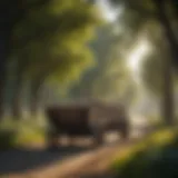 Elegant tow-behind wagon in serene countryside setting
