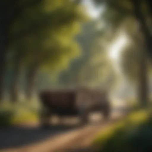 Elegant tow-behind wagon in serene countryside setting