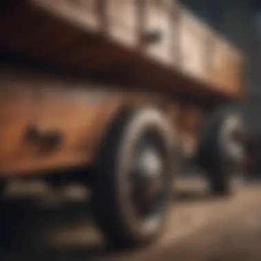 Detailed view of high-quality construction in a tow-behind wagon