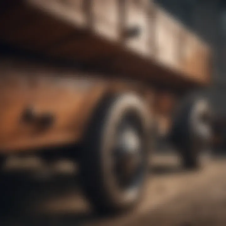 Detailed view of high-quality construction in a tow-behind wagon