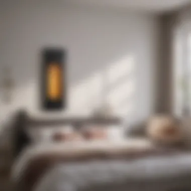 Expertly Installed Wall-Mounted Heater in Bedroom Professional installation of a wall-mounted heater in a cozy bedroom