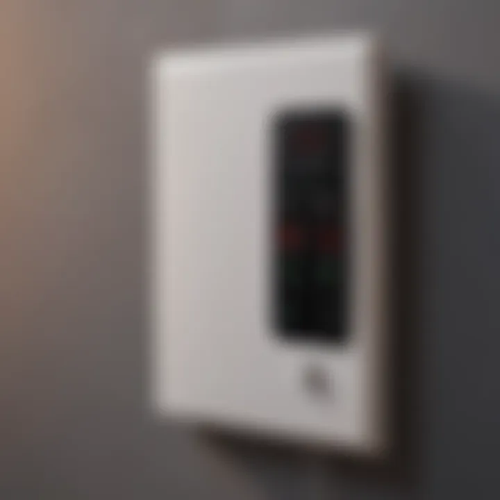 Close-up of energy-efficient wall-mounted heater controls