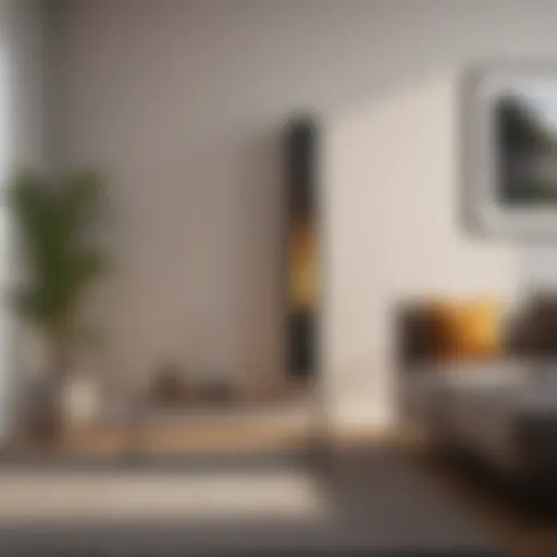 Modern wall-mounted heater in a stylish living room