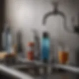 Under sink water filtration system showcasing various components