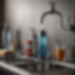 Under sink water filtration system showcasing various components