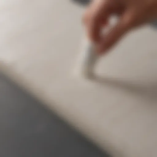 Close-up of adhesive primer application on substrate
