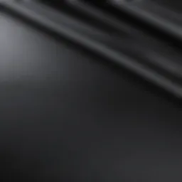Close-up view of black vinyl plastic sheet texture