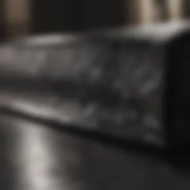 Installation of black vinyl plastic sheets on a surface