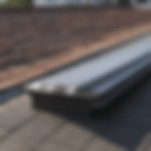 Detailed view of a 4 inch drip edge installed on a roof, showcasing its alignment and fit