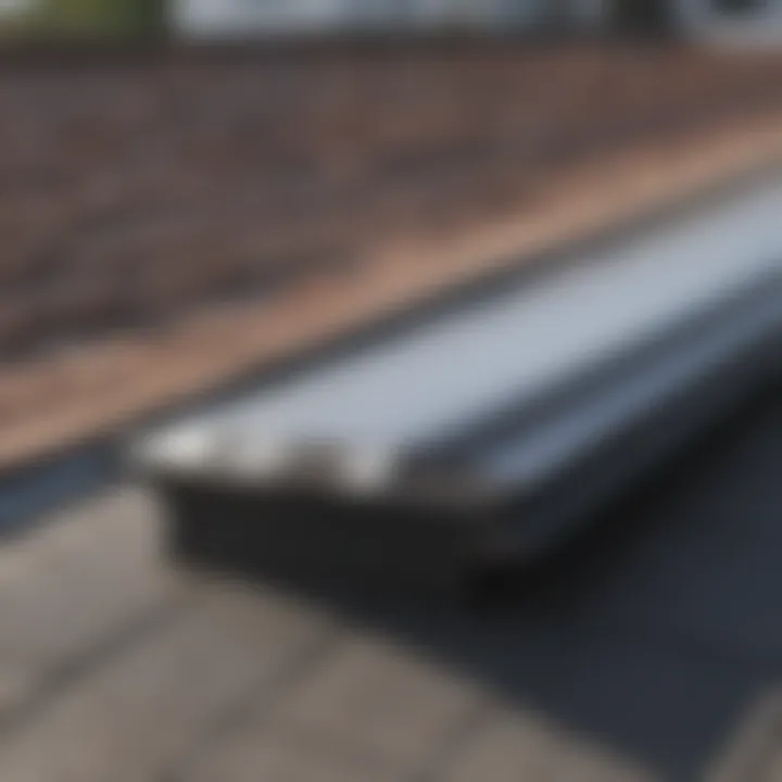 Detailed view of a 4 inch drip edge installed on a roof, showcasing its alignment and fit