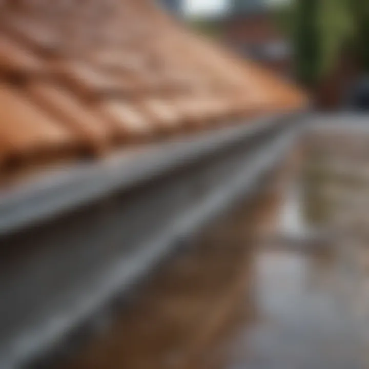 A roof section demonstrating effective drainage management facilitated by the drip edge