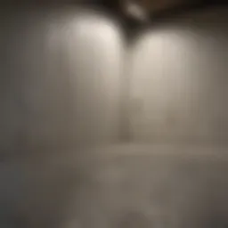 Drylok sealer applied to a basement wall