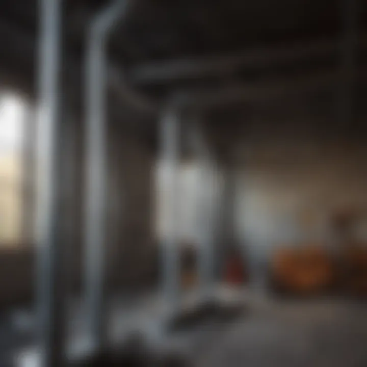 Installation of galvanized pipe accessories in a construction setting