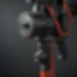 Detailed view of the pump sprayer handle and trigger mechanism
