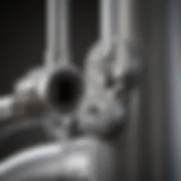Close-up of a hot water heater element wrench