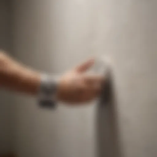 A close-up of a freshly applied Kilz primer on a textured wall