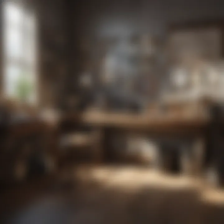 An organized workspace with Kilz primer and tools ready for application