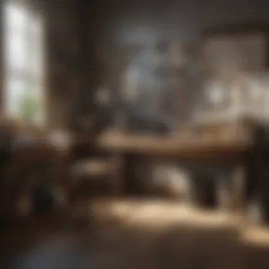 Optimized Workspace for Painting An organized workspace with Kilz primer and tools ready for application