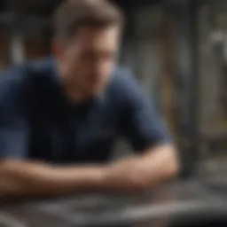 Kohler repair technician assessing a fixture