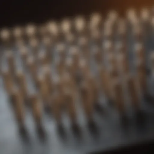 A close-up of various one-inch nail types showcasing their differences.